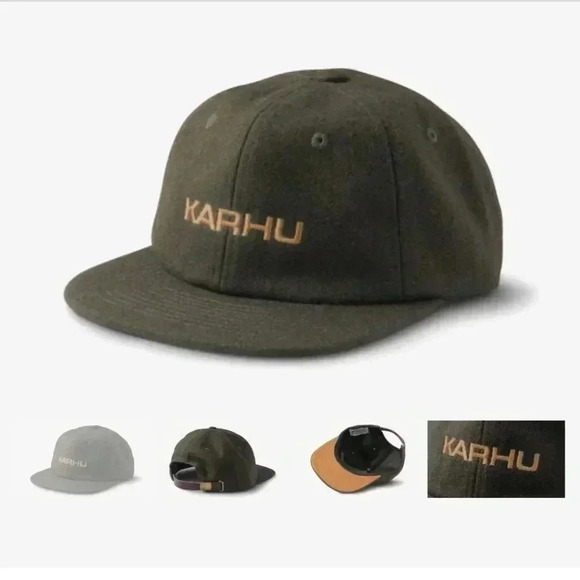 New KARHU LOGO CAP DARK OLIVE / BROWN SUGAR Wool - Picture 1 of 6